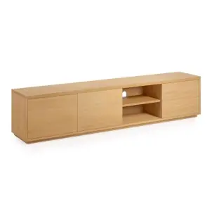 Mueble TV ABILEN 2 puertas/2 cajones 200 x 44 cm roble FSC 100% - Kave Home