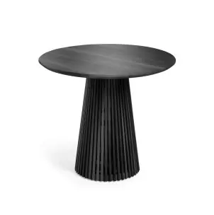 Mesa redonda JEANETTE Ø 90 cm mindi negro - Kave Home