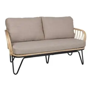 Sofá GARDAL, Ratán Natural / Metal / Textil - Vackart