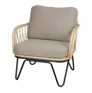 Sillón GARDAL, Ratán Natural / Metal / Textil - Vackart