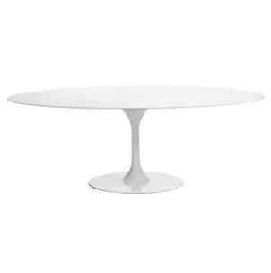 Mesa TULIP Ovalada 180x108 cm, MDF blanca - Vackart