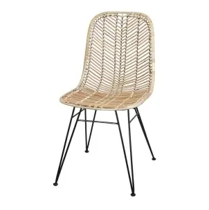 Silla ODESA, Ratán Natural / Metal - Vackart