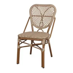 Silla Exterior LAUREN, Metal / Ratán Sintético / Natural - Vackart