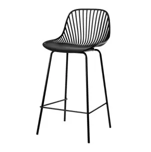 Taburete Alto SKÅL 70 cm, Metal / Polipropileno Negro - Vackart