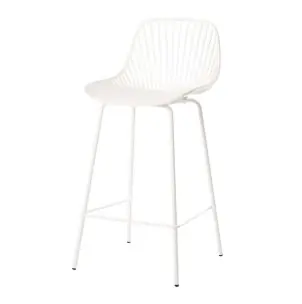 Taburete Alto SKÅL 70 cm, Metal / Polipropileno Blanco - Vackart