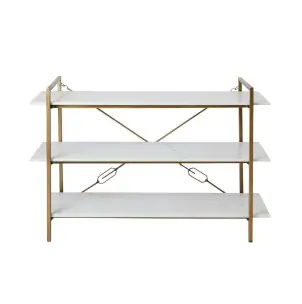 Estantería MILAN 3 Estantes Alto 86 cm, Latón / Mármol - Affari