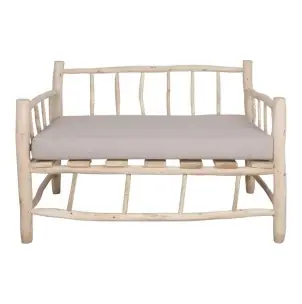 Banco BOLTON 2 Plazas, Madera Natural / Textil - Vackart