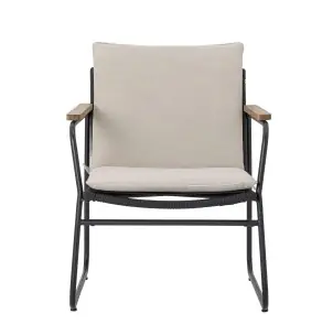 Sillón HAMPTON, Metal Negro / Cuerda - Bloomingville