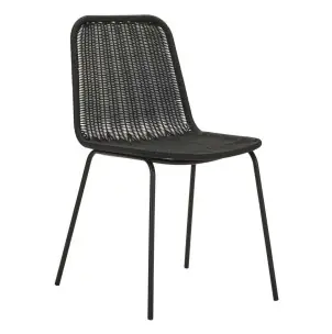 Silla de comedor HAPUR, Ratán Sintético / Metal Negro - House Doctor