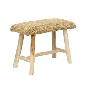 Banco Raffia 60cm Teca - Bazar Bizar