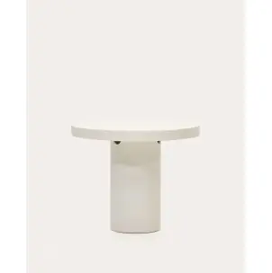 Mesa redonda Aiguablava Ø90cm cemento blanco - Kave Home