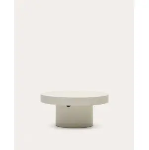 Mesa de centro redonda Aiguablava Ø90cm cemento blanco - Kave Home