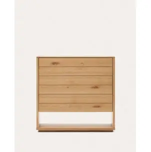 Cómoda Alguema 3 cajones 100x97cm chapa de roble con acabado natural - Kave Home
