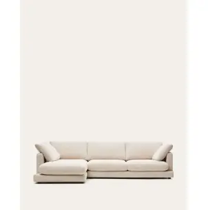 Sofá Gala 4 plazas con chaise longue izquierdo beige 300 cm - Kave Home