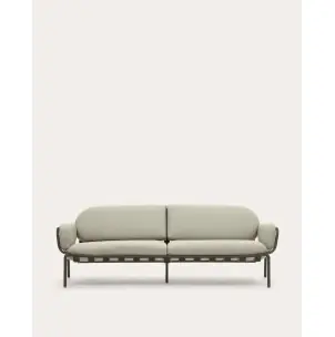 Sofá 3 plazas de exterior Joncols de aluminio verde 225 cm - Kave Home