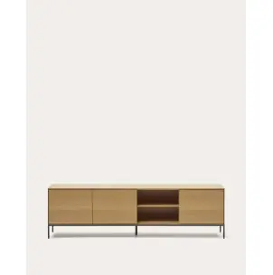 Mueble TV Vedrana 3 puertas roble/acero negro 195 x 55 cm - Kave Home
