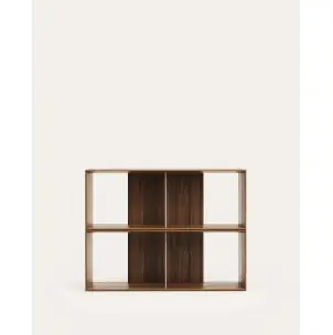Set Litto de 2 estanterías modulares de chapa de nogal 101 x 76 cm - Kave Home