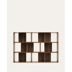 Set Litto de 6 estanterías modulares de chapa de nogal 168 x 114 cm - Kave Home