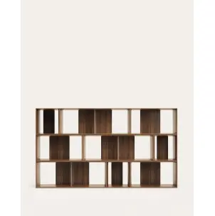 Set Litto de 9 estanterías modulares de chapa de nogal 202 x 114 cm - Kave Home
