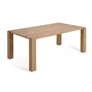 Mesa Deyanira 200x100cm chapa de roble/patas madera maciza de roble - Kave Home