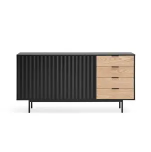 Aparador SIERRA 159x47 cm, DM Negro / Roble - Teulat