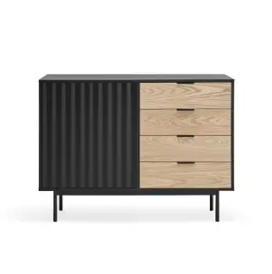 Aparador SIERRA 108x47 cm, DM Negro / Roble - Teulat