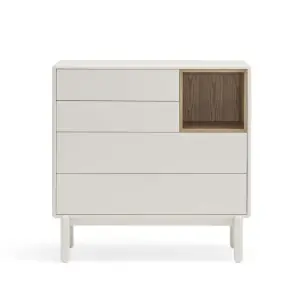 Cómoda CORVO 90x40 cm, DM Crema / Roble - Teulat