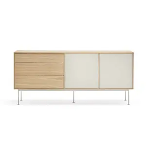 Aparador YOKO 180x45 cm, DM Crema / Roble - Teulat