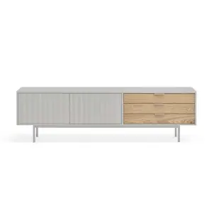 Mueble TV SIERRA 180 cm, DM Gris Claro / Roble - Teulat