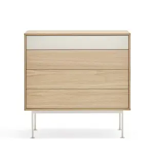 Cómoda YOKO 90x86 cm, DM Crema / Roble - Teulat