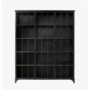 Vitrina DOWNTOWN 150x180 cm, Metal Negro / Cristal - Nordal