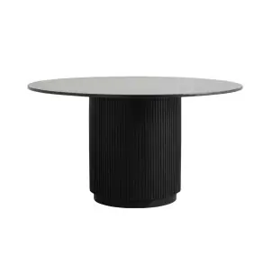 Mesa ERIE Ø140 cm de Comedor, Mango / Mármol Negro - Nordal