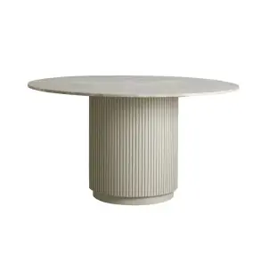 Mesa ERIE Ø140 cm de Comedor, Mango / Mármol Marfil - Nordal