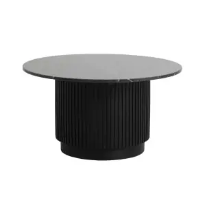 Mesa Auxiliar ERIE Ø75 cm, Mango / Mármol Negro - Nordal
