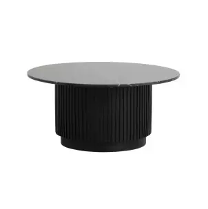 Mesa de Centro ERIE Ø90 cm, Mango / Mármol Negro - Nordal