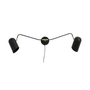 Aplique ERIS 2 Brazos, Metal Negro - Nordal