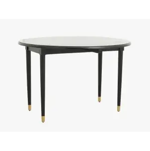 Mesa AHR Ø119 cm de Comedor, Mango Negro / Latón - Nordal