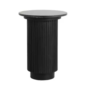 Mesa Auxiliar ERIE Ø40 cm, Mango / Mármol Negro - Nordal