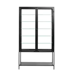 Vitrina MONDO 198x112 cm, Metal Negro / Cristal - Nordal