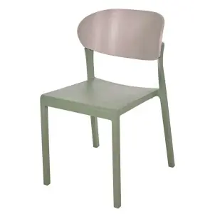 Silla Exterior LAKE, Polipropileno Verde Oliva / Gris Perla - Vackart