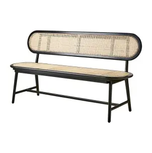 Banco HARRY, Madera Negra / Ratán Natural - Affari