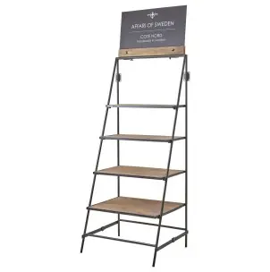 Estantería STANLEY, Hierro Negro / Madera Natural - Affari