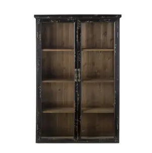 Vitrina HAZEM, Madera Negra / Cristal - Bloomingville