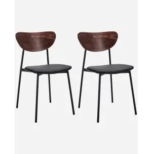 Set 2 Sillas MUST, Madera Natural / Metal / Piel Sintética - House Doctor