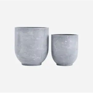 Set 2 Macetas GARD, Arcilla Gris - House Doctor