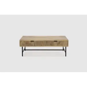 Mesa de Centro WAVY 120 cm, Mango Natural / Metal - Vackart