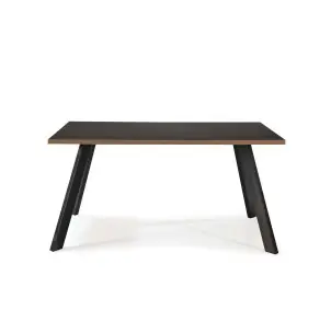 Mesa SLAP 160x90 cm de Comedor, Melamina Negra / Metal - Vackart