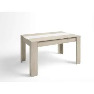 Mesa Extensible NØRING 160/220 cm, Melamina Natural Claro / Blanco - Vackart