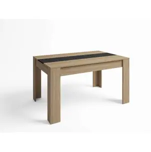 Mesa NØRING 140x90 cm, Melamina Natural / Negro - Vackart