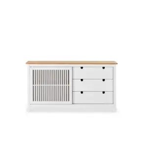 Aparador OPLYST, Madera Blanca / Natural - Vackart